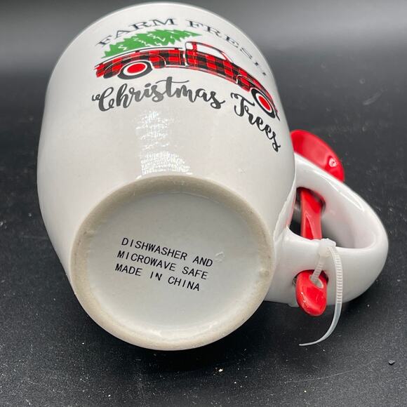Farm Fresh Christmas Trees Plaid Truck Mug With Spoon - Picture 4 of 6